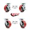Service Caster 6 Inch Red Poly on Steel Caster Set with Roller Bearings 4 Swivel Lock 2 Brake SCC-30CS620-PUR-RS-TLB-BSL-2-BSL-2 - alternate 6
